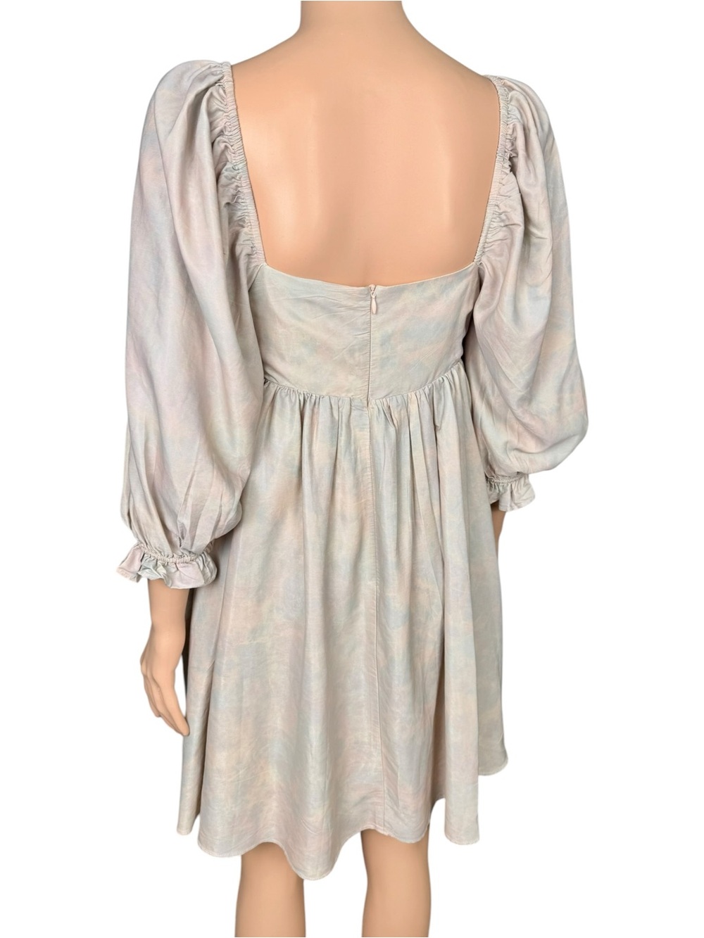 Storia‎ Pastel Watercolor Puff Sleeve Babydoll Mini Dress Small - Picture 5 of 7